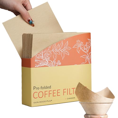 Chemex Filter 50er-Pack,5-13 Tassen Vorgefaltete & Natürliche & Ungebleichte Papier Kaffeefilter, Reißfest & Keine Körnung & leicht filterbarer Kaffee,mit Chemex Pour-Over-Kaffeemaschinen von Bake Choice