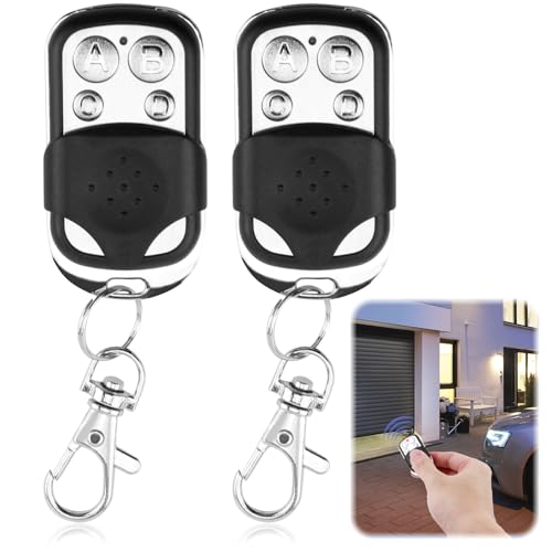 433 MHz Garagentoröffner Garagentor 2 Stück Universal Fernbedienung Garagentor Gate Transmitter Handsender Garage Fernschalter mit Alphabetische Taste Klonen Handsender kompatibel mit Marantec von BakeWhiz