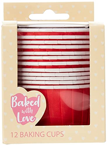 Baked with Love Rote Backförmchen, Cupcake-Förmchen, fettdichte Backförmchen, rot, 12 Stück von Baked with Love