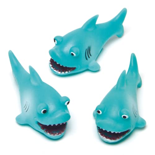 Baker Ross AG648 Shark Wasserspritzer, Verschiedene schwimmende Gummibadespielzeuge ideal für Babybadezeit, Poolspielzeug oder Wasseraktivitäten (4 Stück), Sortiert von Baker Ross