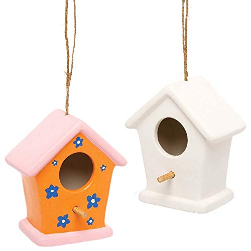 Baker Ross AX846 Vogelhäuser – 2 Stück – Gestalten Sie Ihr eigenes Keramik-Kunst- und Handwerksprojekt für Kinder von Baker Ross