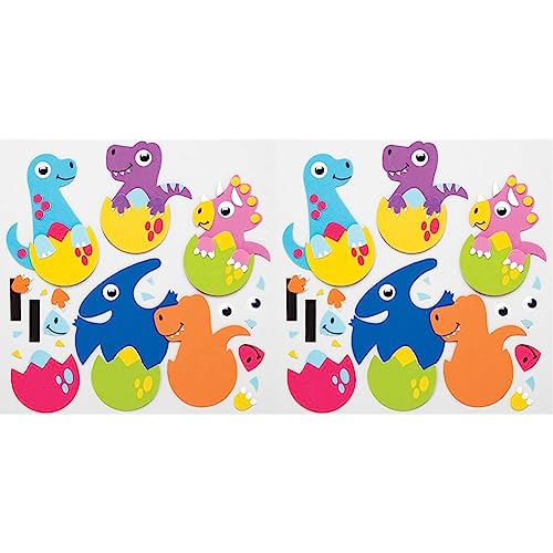 Baker Ross Dinosaurier-Ei-Magnet-Bastelsets, für Kinder-Kunsthandwerksprojekte (8 Stück), Mittel (Packung mit 2) von Baker Ross