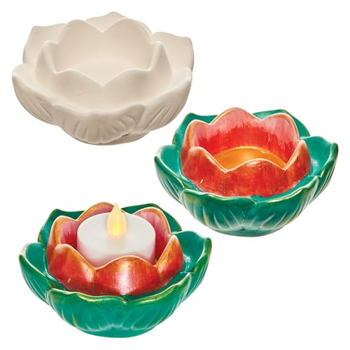 Baker Ross FN375 Lotus Teelichthalter - 2er-Pack, Keramikmalerei für Kinder, Teelichthalter für Kinder zum Bemalen Baker Ross FN375 Lotus Teelichthalter - 2er-Pack, Keramikmalerei für Kinder, Teelichthalter für Kinder zum Bemalen von Baker Ross