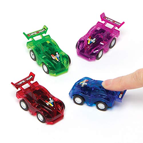 Baker Ross Pull-Back-Rennwagen für Kinder als kleine Überraschung oder als Preis bei Partyspielen (6 Stück), AG676, Rot, Blau, Violett, Grün von Baker Ross