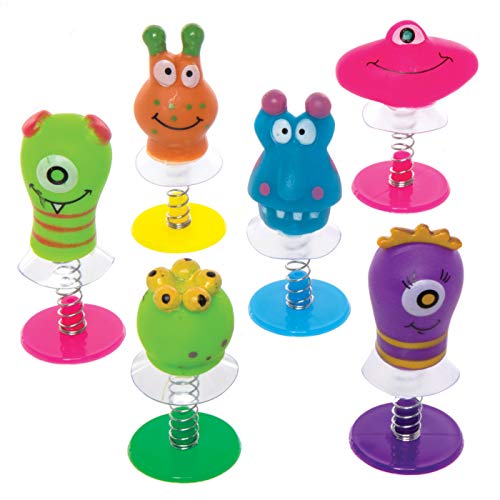 Baker Ross Springende Monster-Wackelköpfe - Spielzeug für Kinder als Mitgebsel und Preis beim Kindergeburtstag - 6 Stück von Baker Ross