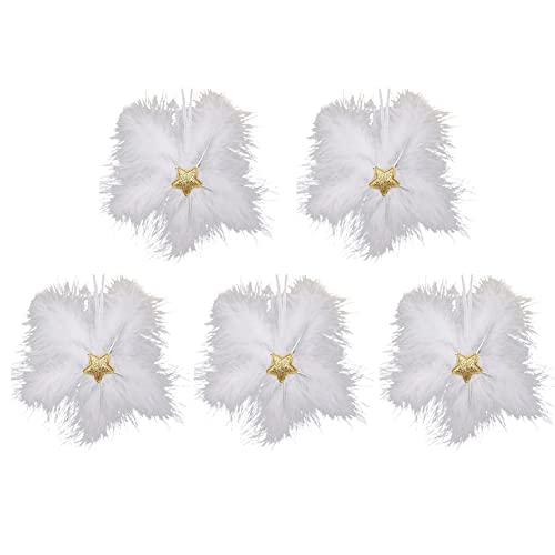 BakerMiche WeihnachtenFeder fünfzackigen Stern, Feder DekoAufhängen Weihnachtsbaum fünfzackigen Stern Ornamente fünfzackigen Weihnachtsbaumschmuck Weihnachtsdeko FensterdekoGold von BakerMiche