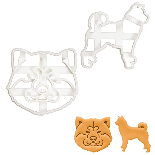 bakerlogy 2-teiliges Akita Inu Ausstechform-Set (Gesicht & Silhouette), 2 Stück von bakerlogy