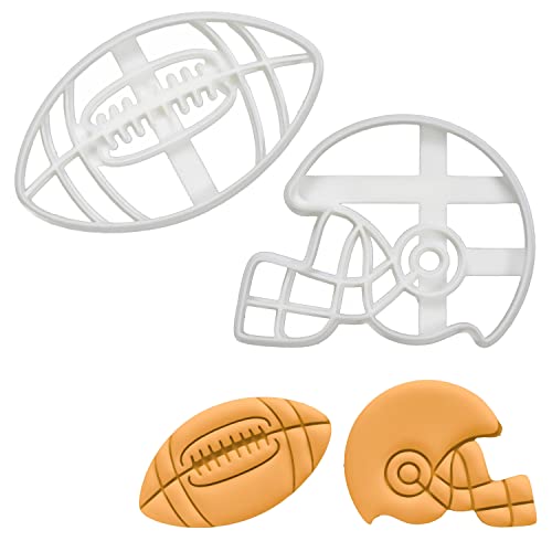 2er Set Amerikanischer Fußball Ausstechformen (Formen: Amerikanischer Football-Helm & Fußball), 2 Teile, Bakerlogy von bakerlogy