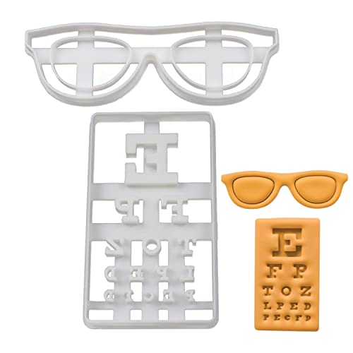 2er Set Augenheilkunde Ausstechformen (Formen: Sehprobentafel und Brille), 2 Teile, Bakerlogy von bakerlogy