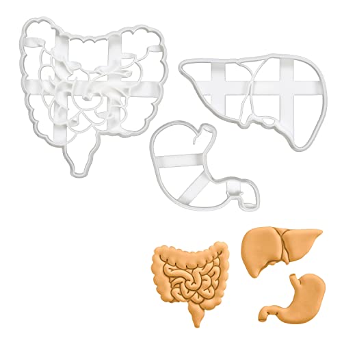 3er Set Verdauungstrakt Ausstechformen (Formen: Eingeweide, Leber und Magen), 3 Teile, Bakerlogy von bakerlogy
