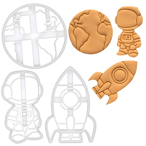 3er Set Weltall Ausstechformen (Formen: Astronaut, Rakete und Erde), 3 Teile, Bakerlogy von bakerlogy