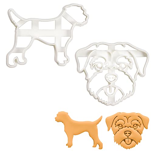 Satz von 2 Border Terrier Ausstechformen (Formen: Gesicht und Silhouette), 2 Teil von bakerlogy