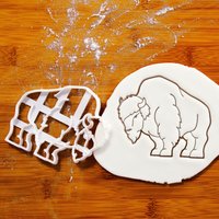 Holz Bison Ausstechform - Büffel Design Für Wildtier Backen, Western-Partys & Rustikale Natur-Themen von Bakerlogy