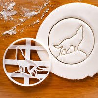 Howling Wolf Moon Cookie Cutter Werwolf Design Für Halloween & Vampir Party Backen von Bakerlogy