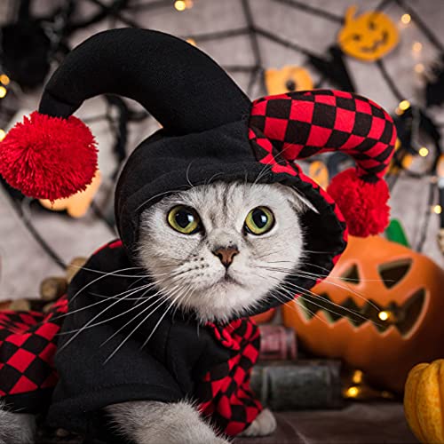 Haustiere in Clown-Kostüme verwandelt sich in Hundekostüm Halloween-Karikatur-nette Weihnachten-Katze-Hundekleidung aufrechtes Haustier Halloween Haustier Kleidung Clown Herbst-Winter-Haustierbedarf von Bakermiche