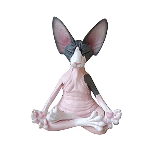 Skulptur Katze Dekor Harz Meditating Thinking Cat Statue Cat Buddha Meditation Cat Statue Garden Outdoor Sculpture Decor Yoga Ornamente Zen Katze Entspannte Posen Zuhause Wohnzimmer Sammlung Handwerk von Bakermiche