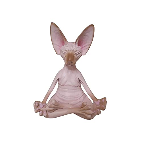 Skulptur Katze Dekor Harz Meditating Thinking Cat Statue Cat Buddha Meditation Cat Statue Garden Outdoor Sculpture Decor Yoga Ornamente Zen Katze Entspannte Posen Zuhause Wohnzimmer Sammlung Handwerk von Bakermiche