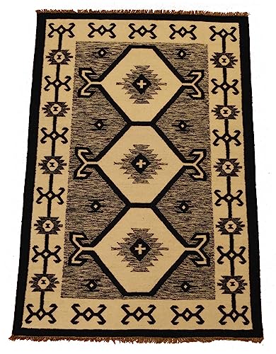 Bakero Kilim 110 Schwarz/Weiß, 120 x 180 cm von Bakero