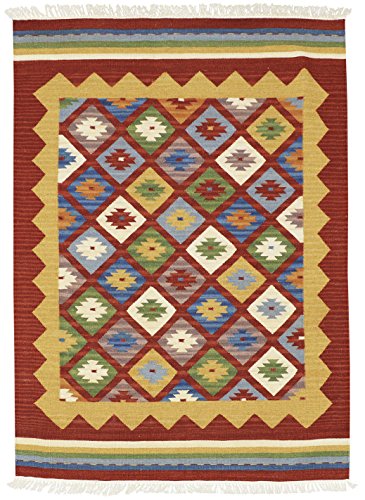 Bakero Teppich Kilim Classic K-14, Wolle, Rot, 125 x 75 x 0,80 cm von Bakero