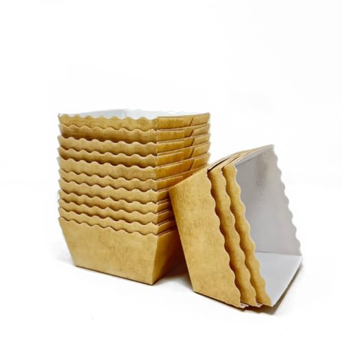 Bakery Direct Quadratische Mini-Kastenkarten-Einweg-Backformen/-förmchen, 100 Stück von Bakery Direct Ltd