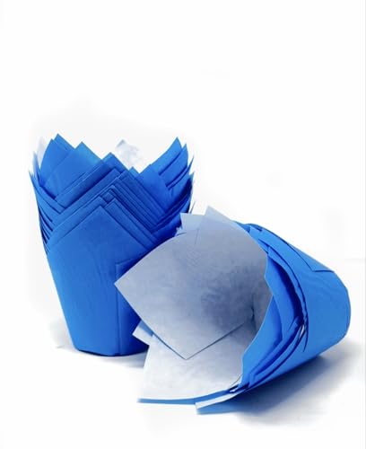 50 Blau Tulip Muffin Wraps Fällen kostenlosen von Bakery Direct Ltd