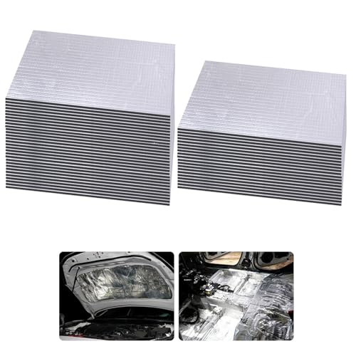 Baketron 100 Stücke Auto Dämmmatte Selbstklebende Schalldämmung Dämmschaummatte Wärmedämmungsmatte Isolationsmatte 5mm x 25cm x 18cm von Baketron
