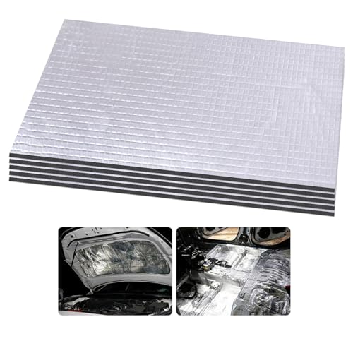 Baketron 5 Sheets Auto Dämmmatte Selbstklebende Isolierung Matte Schalldämmung Dämmschaummatte Wärmedämmung Baumwolle Isoliermatte Lärmschutz 5mm x 25cm x 18cm von Baketron