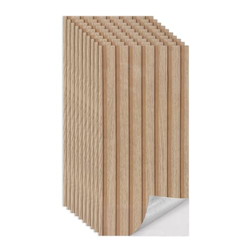 Baketron Akustikpaneele Holz 3D Holzpaneele,Holzoptik Paneele,Selbstklebende Abziehen und Aufkleben 3D Wandpaneele,Holzoptik Wanddeko für Flur Wohnzimmer Büro - 20 x Paneele Holzfarbe Baketron Akustikpaneele Holz 3D Holzpaneele,Holzoptik Paneele,Selbstklebende Abziehen und Aufkleben 3D Wandpaneele,Holzoptik Wanddeko für Flur Wohnzimmer Büro - 20 x Paneele Holzfarbe von Baketron