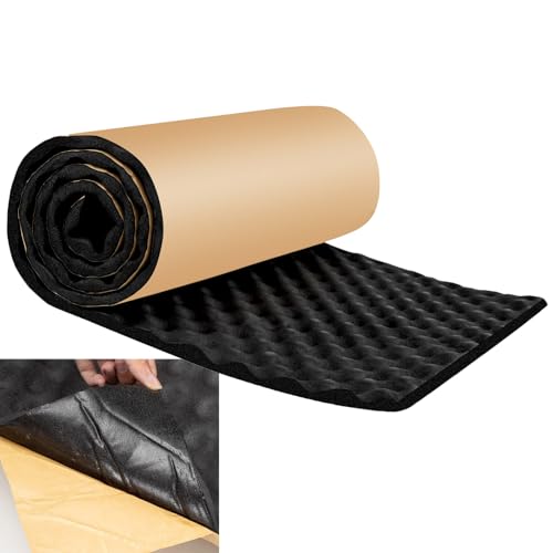Baketron Selbstklebend 20mm Dämmmatten Dämmung Isolierung Kautschuk Premium Noppenschaumstoff Raum Akustik Schaumstoff Akustikschaumstoff - 6m x 1m （2m x 50cm x 6 Roll）= 6㎡ von Baketron