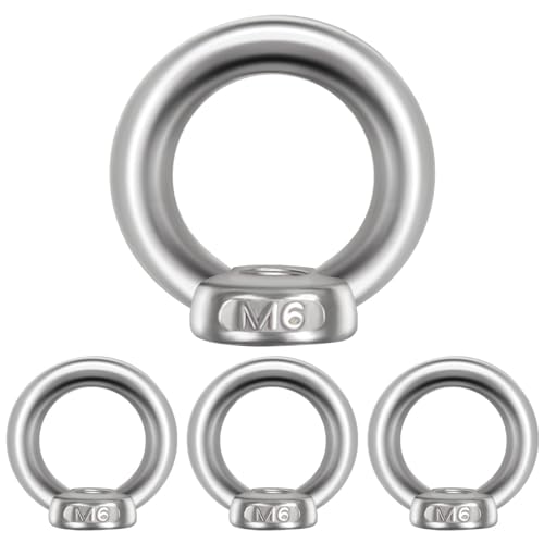 12 Stück Ringmutter M6, Edelstahl Ringösen Gewinde Ösenmutter für Marine Gewindemutter Befestiger von Bakiauli
