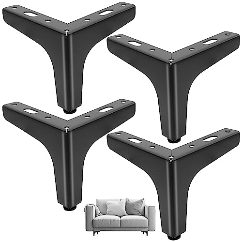 Bakiauli 4 Stück Möbelfüße Schwarz, 10cm hoch Schrankfüsse Metall Füße für Möbel mit Schrauben für Schrank TV-Schränke Nachttisch von Bakiauli