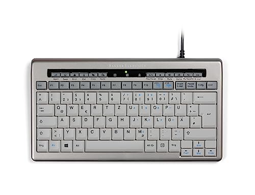 BakkerElkhuizen Ergonomische PC Tastatur mit Kabel - Tastatur Kabel S-Board 840 - Keyboard PC QWERTZ - Deutsches Layout - Kompakte Model mit Schutzhülle von BakkerElkhuizen