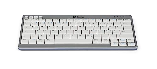 BakkerElkhuizen UltraBoard 950 Wireless Kompakttastatur, deutsches Layout Qwertz, Bluetooth, Hellgrau/Weiß von BakkerElkhuizen