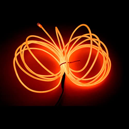 Balabaxer Orange Lichterkette, tragbare Neon-Lichterkette mit 5M-Batterie-Paket, kann nach Belieben geschnitten werden, für Party, Halloween, DIY Dekoration von Balabaxer
