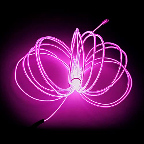 Balabaxer Rosa Lichterkette, tragbare Neon-Lichterkette mit 3M-Batterie-Paket, kann nach Belieben geschnitten werden, für Party, Halloween, DIY Dekoration von Balabaxer