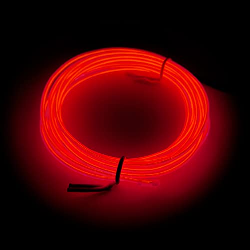 Balabaxer Rote Lichterkette, tragbarer Neon-Lichtstreifen, 10 m Batteriepaket, kann nach Belieben geschnitten werden, für Party, Halloween, Dekoration von Balabaxer
