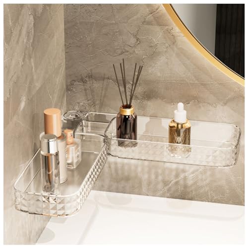 Balakaka Duschablage Ohne Bohren 63×10.9cm, Eingedicktes PET Duschkorb mit Ablauföffnungen, Selbstklebend Eckregal Badezimmer Organizer, Weiß Balakaka Duschablage Ohne Bohren 63×10.9cm, Eingedicktes PET Duschkorb mit Ablauföffnungen, Selbstklebend Eckregal Badezimmer Organizer, Weiß von Balakaka