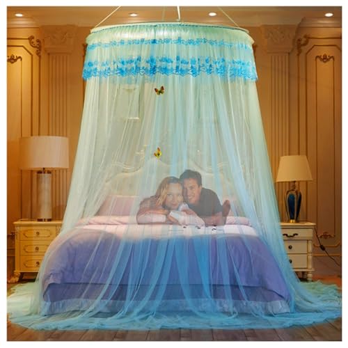 Balakaka Moskitonetz Höhe 3 Meter, Großes Romantisches Kuppelförmig Hängendes Bettnetz für Zuhause, Anti-Moskito Moskitonetz Bett 12.5 m Abdeckung für Doppelbett Einzelbett, Wassergrün Balakaka Moskitonetz Höhe 3 Meter, Großes Romantisches Kuppelförmig Hängendes Bettnetz für Zuhause, Anti-Moskito Moskitonetz Bett 12.5 m Abdeckung für Doppelbett Einzelbett, Wassergrün von Balakaka