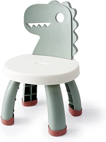 Balama Kinderstuhl aus Kunststoff, Dinosaurier, Grün, 25,3cm Sitzhöhe, für Drinnen und Draußen, BPA frei, Langlebig und Leicht von Balama