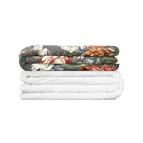 Balance Therapiedecke Gewichtsdecke mit Bezug FLORAL - Schwere Decke für Erwachsene/Jugendliche Bettdecke für besseren Schlaf aus Baumwolle 150x220 cm 10kg von Balance