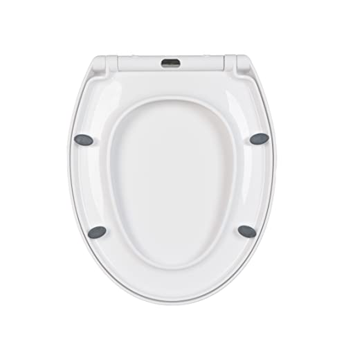 Premium Toilettendeckel antibakteriell weiß. Klodeckel mit Quick-Release-Funktion und Softclose Absenkautomatik. Klobrille aus Duroplast und rostfreiem Edelstahl abnehmbar. WC Sitz von Balasa