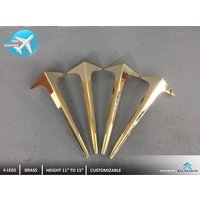 Messing Couchtischbeine, 12 "Flügel Metallmöbelbeine, Höhe 11 " - 15" Set | 4 | Sofa Schrank Cocktail Beistellbrett von Balasagun