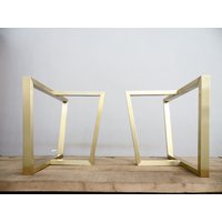 Messing Trapez Esstisch Beine, H 28 "x B L 16 ", Tischbeine, Anpassbare Höhe 26 " - 30 Set | 2 von Balasagun