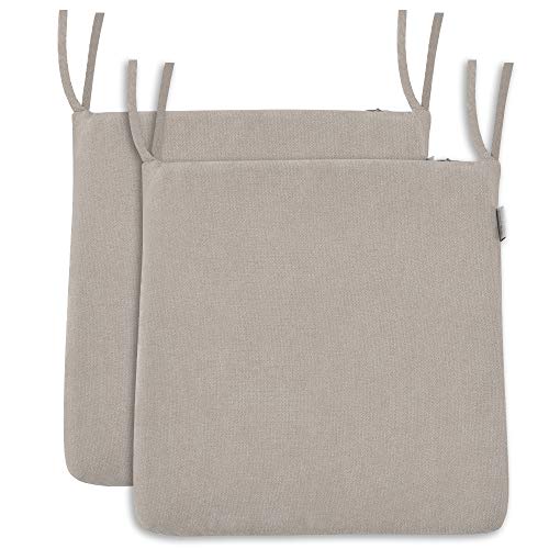 BALCONY & FALCON 2er Set Stuhlkissen, Memory Foam Stuhlkissen x 1, Exquisites Stoff Stuhlkissen x 1, Flauschige Stuhlauflage Sitzpolster Auflage für Stühle in Haus und Garten Kollektion Beige von BALCONY & FALCON