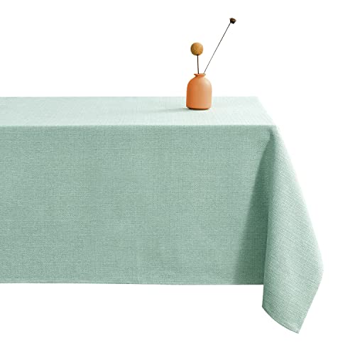 LUOLUO Tischdecke Leinenoptik tischdecke abwaschbar Tischtuch Leinen Tischwäsche Eckig Wasserdicht Tischdecke Hellgrün-Neu 140 x 180 cm von Balcony&Falcon