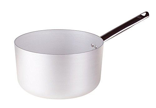Pentole Agnelli Linie Aluminium 3 mm hohe Kasserolle mit 1 Griff 28 cm Silber/schwarz von Baldassare Agnelli