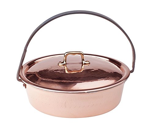 Pentole Agnelli Linie Kupfer gehämmert Zinn Hand cocu106rm32 Kasserolle mit Deckel, 32 cm von Baldassare Agnelli