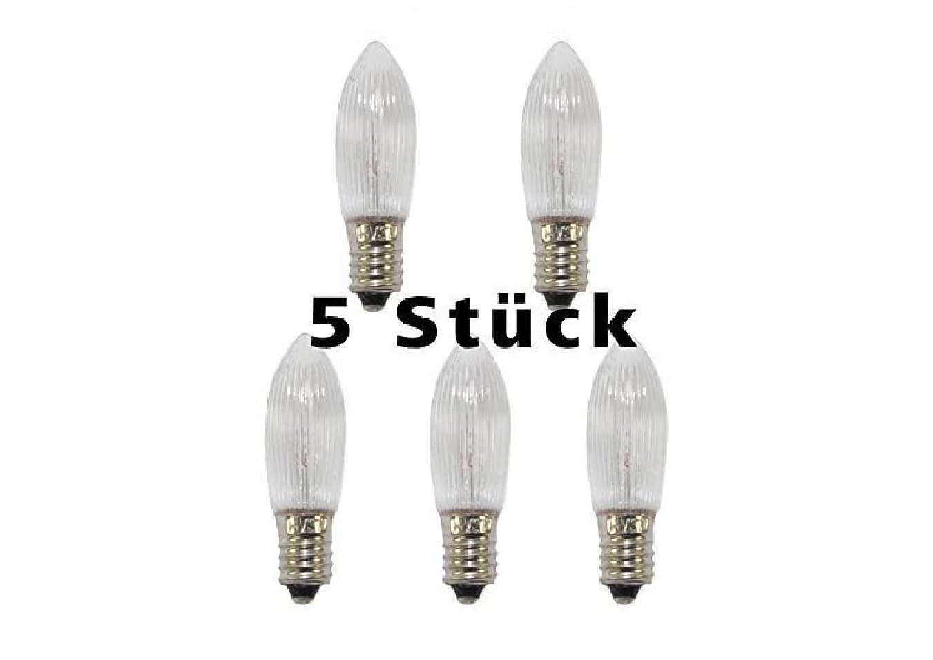 Baldauf Adventskerze Topfkerze Spitzschaftkerze Riffelkerze 34V/3W für Schwibbogen Pyramide (5er Set, 5-tlg) von Baldauf
