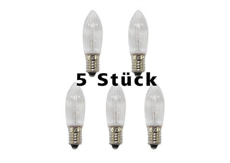 Baldauf Adventskerze Topfkerze Spitzschaftkerze Riffelkerze 34V/3W für Schwibbogen Pyramide (5er Set, 5-tlg) von Baldauf