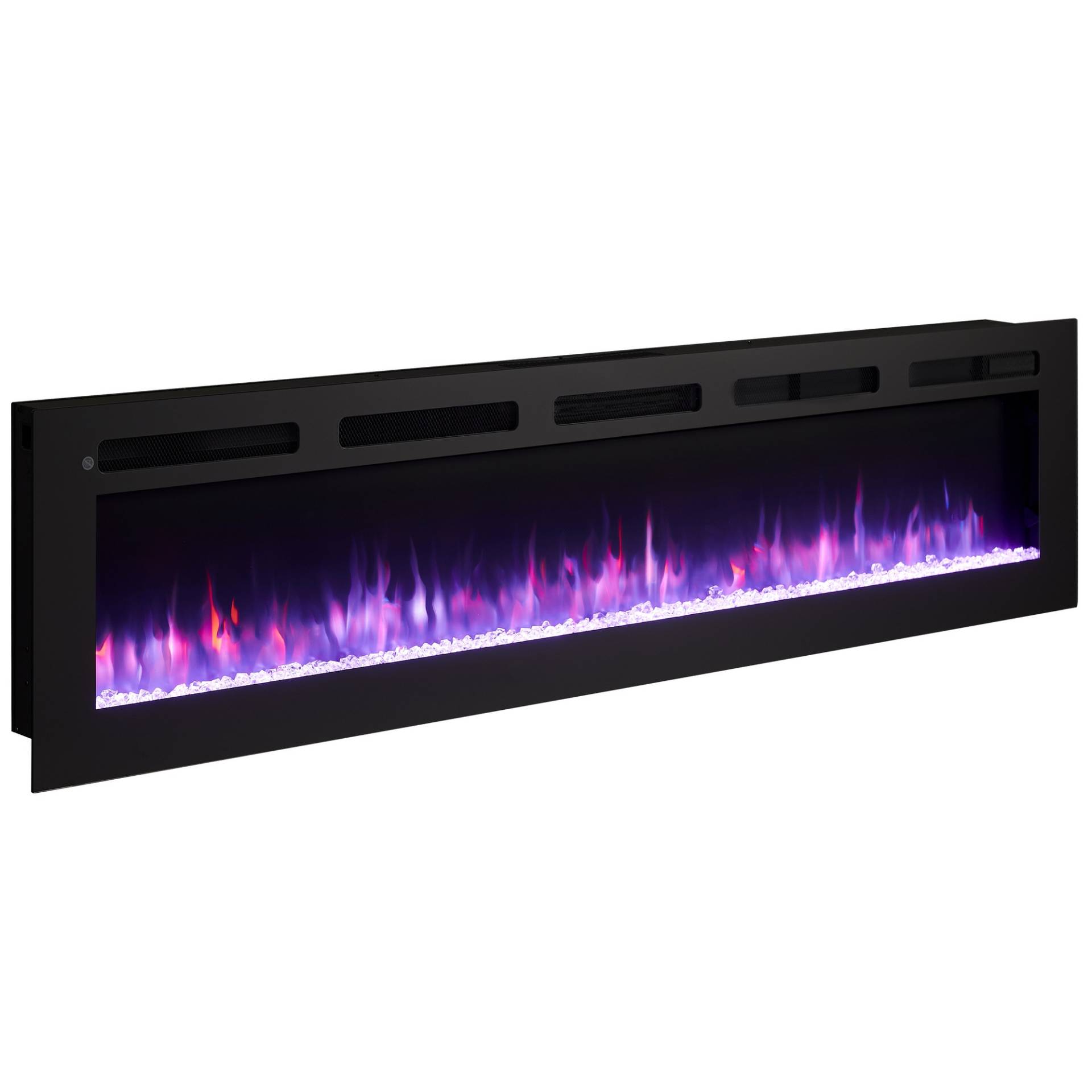 Balderia Elektro-Stand-, Wand- oder Einbaukamin 'Leif 70' schwarz 1800 W, 3D-Flammeneffekt Fernbedienung 178 x 43 x 14,3 cm von Balderia